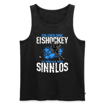 Eishockey Torwart Puck Eis Sport Geschenk Eishocke - Männer Premium Bio Tank Top - Schwarz - Vorne - AI Model Male 178 light (178cm)