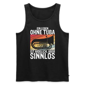 Tuba Konzert Orchester Tubaspieler Spruch Geschenk - Männer Premium Bio Tank Top - Schwarz - Vorne - Michal (187cm)