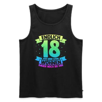 Endlich 18 Geburtstag Feiern Geschenkidee Geburtst - Männer Premium Bio Tank Top - Schwarz - Vorne - Michal (187cm)