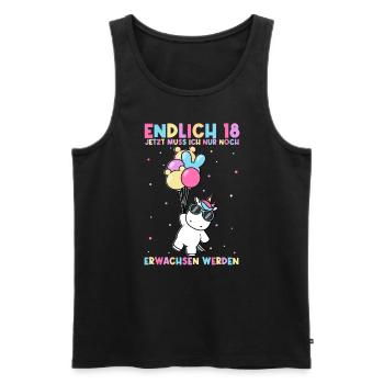 Endlich 18 Geburtstag Party Feiern Geschenk Geburt - Männer Premium Bio Tank Top - Schwarz - Vorne - Michal (187cm)
