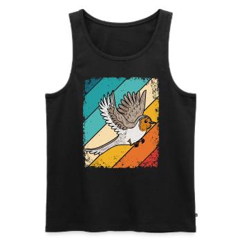 Rotkehlchen Vogelfreund Vogelfan Retro Natur Liebh - Männer Premium Bio Tank Top - Schwarz - Vorne - Michal (187cm)