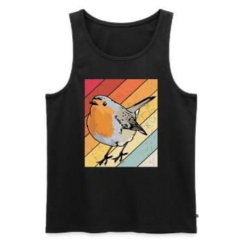 Rotkehlchen Vogelfreund Vogelfan Design Natur Lieb - Männer Premium Bio Tank Top - Schwarz - Vorne - Michal (187cm)