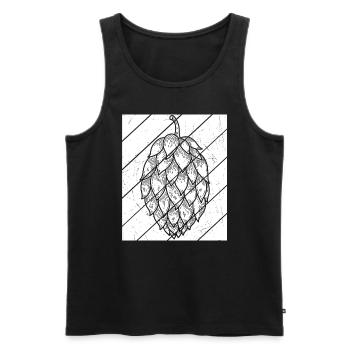 Hopfen Vintage Retro Craft Bier Motiv Liebhaber Bi - Männer Premium Bio Tank Top - Schwarz - Vorne - Michal (187cm)
