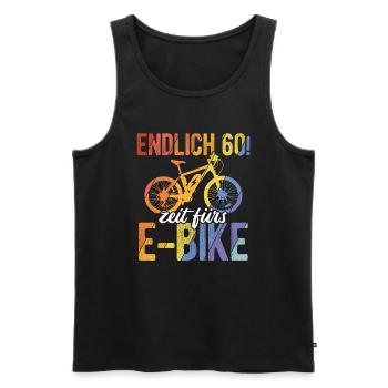 Endlich 60 Zeit fürs E-Bike - Geburtstag Fahrradfa - Männer Premium Bio Tank Top - Schwarz - Vorne - AI Model Male 178 light (178cm)