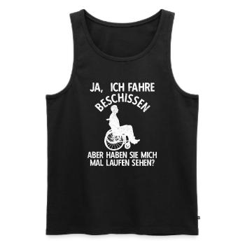 Rollstuhl Rollstuhlfahrer Lustiger Spruch Design R - Männer Premium Bio Tank Top - Schwarz - Vorne - AI Model Male 178 light (178cm)