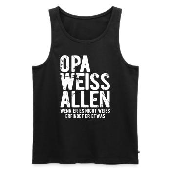 Opa weiss alles Opa Großvater Geschenk Opa Allwiss - Männer Premium Bio Tank Top - Schwarz - Vorne - Michal (187cm)