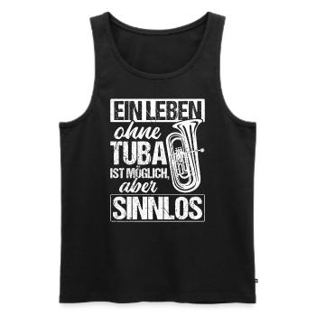 Tuba Konzert Orchester Tubaspieler Spruch Geschenk - Männer Premium Bio Tank Top - Schwarz - Vorne - Michal (187cm)