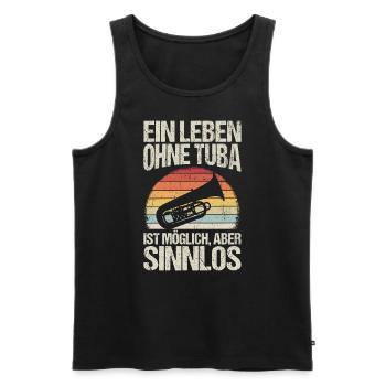Tuba Konzert Orchester Tubaspieler Spruch Geschenk - Männer Premium Bio Tank Top - Schwarz - Vorne - Michal (187cm)