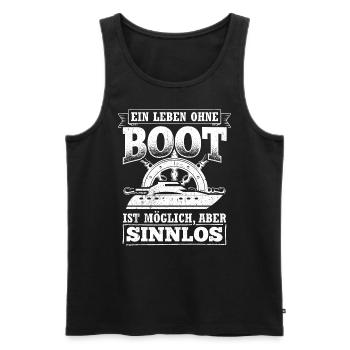 Boot Yacht Jolle Kajak Fan Geschenk Kapitän Schiff - Männer Premium Bio Tank Top - Schwarz - Vorne - Michal (187cm)