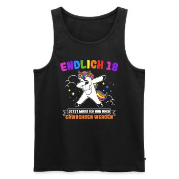 Endlich 18 Geburtstag Party Feiern Geschenk Geburt - Männer Premium Bio Tank Top - Schwarz - Vorne - Michal (187cm)