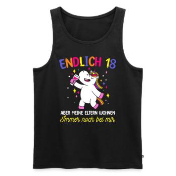 Endlich 18 Aber Meine Eltern Wohnen Immer Noch Bei - Männer Premium Bio Tank Top - Schwarz - Vorne - Michal (187cm)