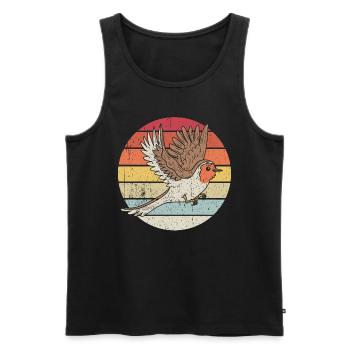 Rotkehlchen Vogelfreund Vogelfan Retro Natur Liebh - Männer Premium Bio Tank Top - Schwarz - Vorne - Michal (187cm)