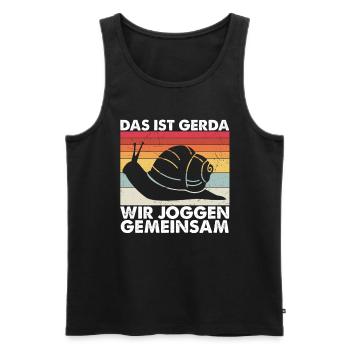 Das Ist Gerda Wir Joggen Gemeinsam Langsamer Lauf - Männer Premium Bio Tank Top - Schwarz - Vorne - Michal (187cm)