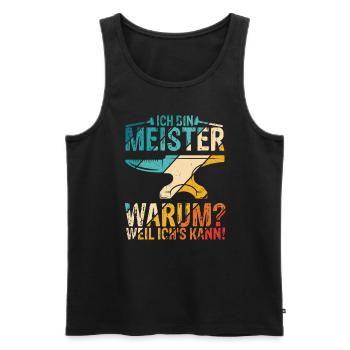 KFZ-Meister Zimmermeister Spruch Geschenk Bäckerme - Männer Premium Bio Tank Top - Schwarz - Vorne - Michal (187cm)