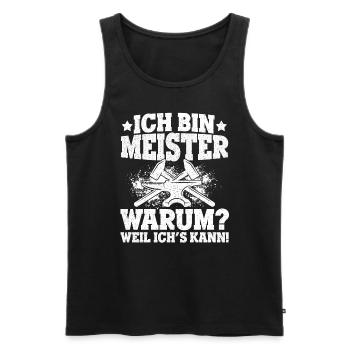 KFZ-Meister Zimmermeister Spruch Geschenk Bäckerme - Männer Premium Bio Tank Top - Schwarz - Vorne - Michal (187cm)