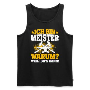 KFZ-Meister Zimmermeister Tischlermeister Bäckerme - Männer Premium Bio Tank Top - Schwarz - Vorne - Michal (187cm)