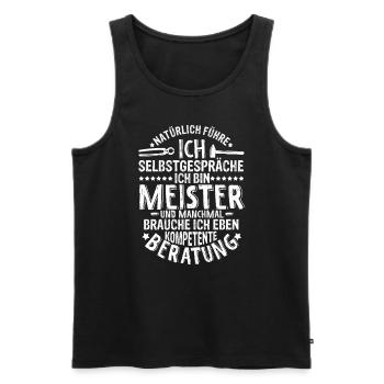 KFZ-Meister Zimmermeister Tischlermeister Bäckerme - Männer Premium Bio Tank Top - Schwarz - Vorne - Michal (187cm)