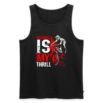 DOWNHILL IS MY THRILL - Mountainbike Motiv Outdoor - Männer Premium Bio Tank Top - Schwarz - Vorne - Michal (187cm)