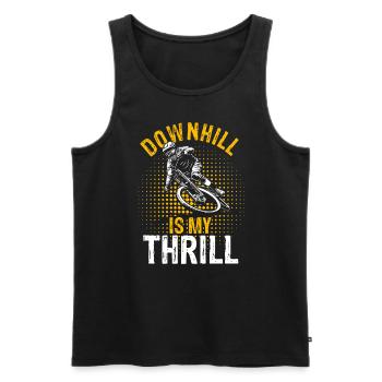 DOWNHILL IS MY THRILL - Outdoor Bikelovers Mountai - Männer Premium Bio Tank Top - Schwarz - Vorne - Michal (187cm)