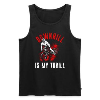 DOWNHILL IS MY THRILL - Fahrrad Motorsport Adrena - Männer Premium Bio Tank Top - Schwarz - Vorne - Michal (187cm)