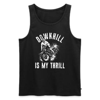 DOWNHILL IS MY THRILL - Fahrradfans Outdoor Sportf - Männer Premium Bio Tank Top - Schwarz - Vorne - Michal (187cm)