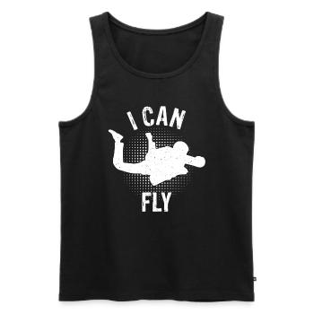 I CAN FLY - Fallschirmsprung Flugzeug Höhe Sprung - Männer Premium Bio Tank Top - Schwarz - Vorne - Michal (187cm)