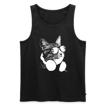 Katze Sonnenbrille Kätzchen Katzenliebe Katzenlieb - Männer Premium Bio Tank Top - Schwarz - Vorne - Michal (187cm)