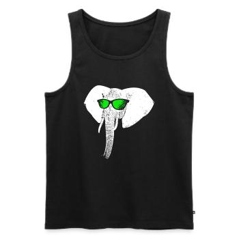 Elefant Sonnenbrille Party Elefantenliebe Elefantl - Männer Premium Bio Tank Top - Schwarz - Vorne - Michal (187cm)