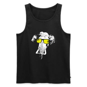 Elefant Sonnenbrille Elefantenliebe Tier Fan Elefa - Männer Premium Bio Tank Top - Schwarz - Vorne - Michal (187cm)