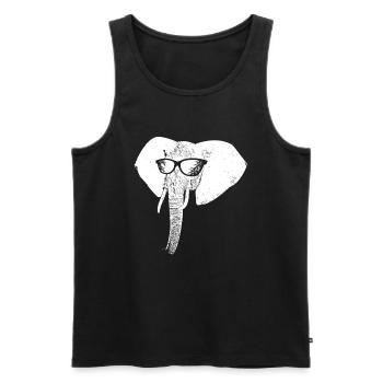 Elefant Sonnenbrille Elefantenliebe Tier Fan Elefa - Männer Premium Bio Tank Top - Schwarz - Vorne - Michal (187cm)
