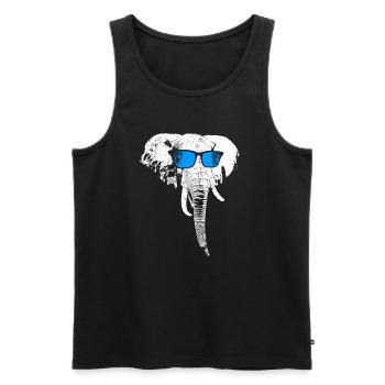 Elefant Sonnenbrille Party Elefantenliebe Elefantl - Männer Premium Bio Tank Top - Schwarz - Vorne - Michal (187cm)