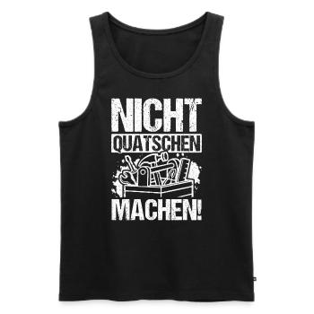 Nicht Quatschen Machen - Spruch Lustig Maurer Gese - Männer Premium Bio Tank Top - Schwarz - Vorne - AI Model Male 178 light (178cm)