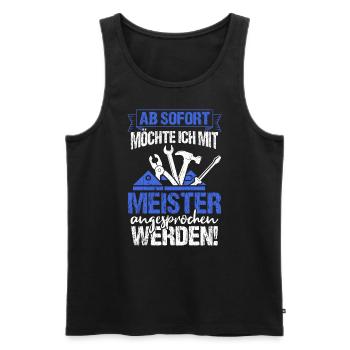 Meister Handwerker KFZ Meister Spruch meister Gesc - Männer Premium Bio Tank Top - Schwarz - Vorne - Michal (187cm)