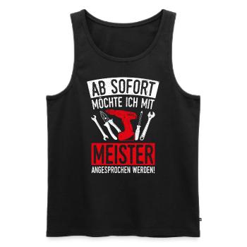 Meister Handwerker KFZ Meister Spruch meister Gesc - Männer Premium Bio Tank Top - Schwarz - Vorne - Michal (187cm)