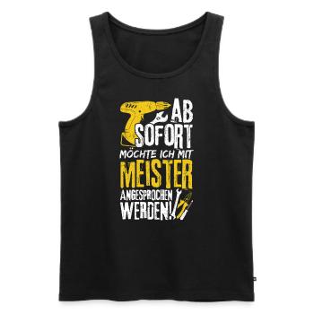 Meister Handwerker KFZ Meister Spruch meister Gesc - Männer Premium Bio Tank Top - Schwarz - Vorne - Michal (187cm)