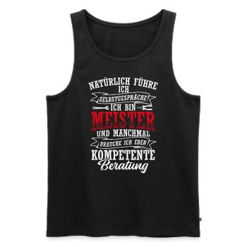 KFZ-Meister Zimmermeister Tischlermeister Bäckerme - Männer Premium Bio Tank Top - Schwarz - Vorne - Michal (187cm)