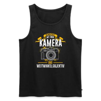 Kamera Fotokamera Kamera Geschenk Fotograf Künstle - Männer Premium Bio Tank Top - Schwarz - Vorne - Michal (187cm)