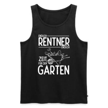 Endlich Rentner! Endlich Zeit Für Den Garten - Gar - Männer Premium Bio Tank Top - Schwarz - Vorne - Michal (187cm)