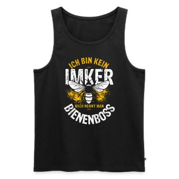 Ich Bin Kein Imker Mich Nennt Man Bienenboss Biene - Männer Premium Bio Tank Top - Schwarz - Vorne - Michal (187cm)