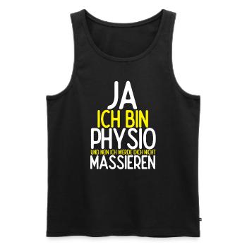 Ja Ich Bin Physio Und Nein Ich Werde Dich Nicht Ma - Männer Premium Bio Tank Top - Schwarz - Vorne - Michal (187cm)