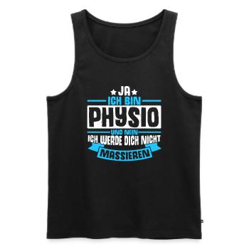 Physiotherapeut Sport Therapeut Spruch Geschenk Ph - Männer Premium Bio Tank Top - Schwarz - Vorne - Michal (187cm)
