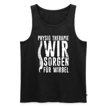 Physio Therapie Wir Sorgen Für Wirbel - Therapeut - Männer Premium Bio Tank Top - Schwarz - Vorne - Michal (187cm)