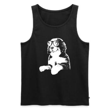 Berner Sennenhund Hundeliebe Sonnenbrille Sennenhu - Männer Premium Bio Tank Top - Schwarz - Vorne - Michal (187cm)