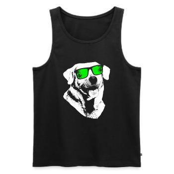 Labrador Hundefans Sonnenbrille Gassi Gänger Labra - Männer Premium Bio Tank Top - Schwarz - Vorne - Michal (187cm)