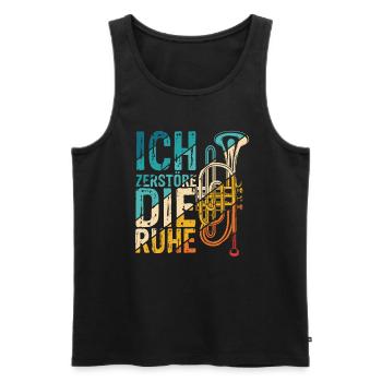 Trompete Liebhaber Orchester Keine Ruhe Geschenk M - Männer Premium Bio Tank Top - Schwarz - Vorne - Michal (187cm)