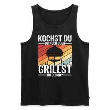 Grillen Besser Als Kochen Fleisch Liebe Grill Lieb - Männer Premium Bio Tank Top - Schwarz - Vorne - Michal (187cm)