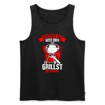 Grillen Besser Als Kochen Fleisch Liebe Grill Lieb - Männer Premium Bio Tank Top - Schwarz - Vorne - Michal (187cm)