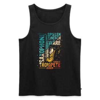 Saxophon Bestes Musikinstrument Spruch Saxophon Mu - Männer Premium Bio Tank Top - Schwarz - Vorne - AI Model Male 178 light (178cm)