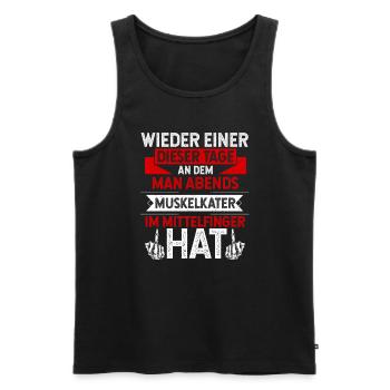 Wieder einer dieser Tage abends Muskelkater im Mit - Männer Premium Bio Tank Top - Schwarz - Vorne - Michal (187cm)