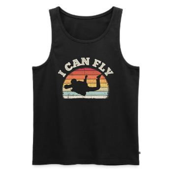 I CAN FLY - Skydive Fallschim Sprung Action Höhe F - Männer Premium Bio Tank Top - Schwarz - Vorne - Michal (187cm)